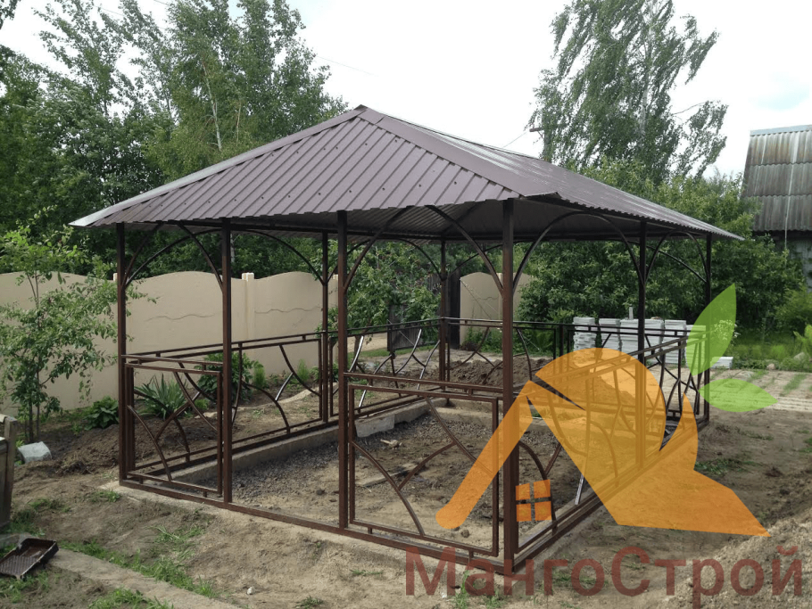 Беседка из металлического профиля
