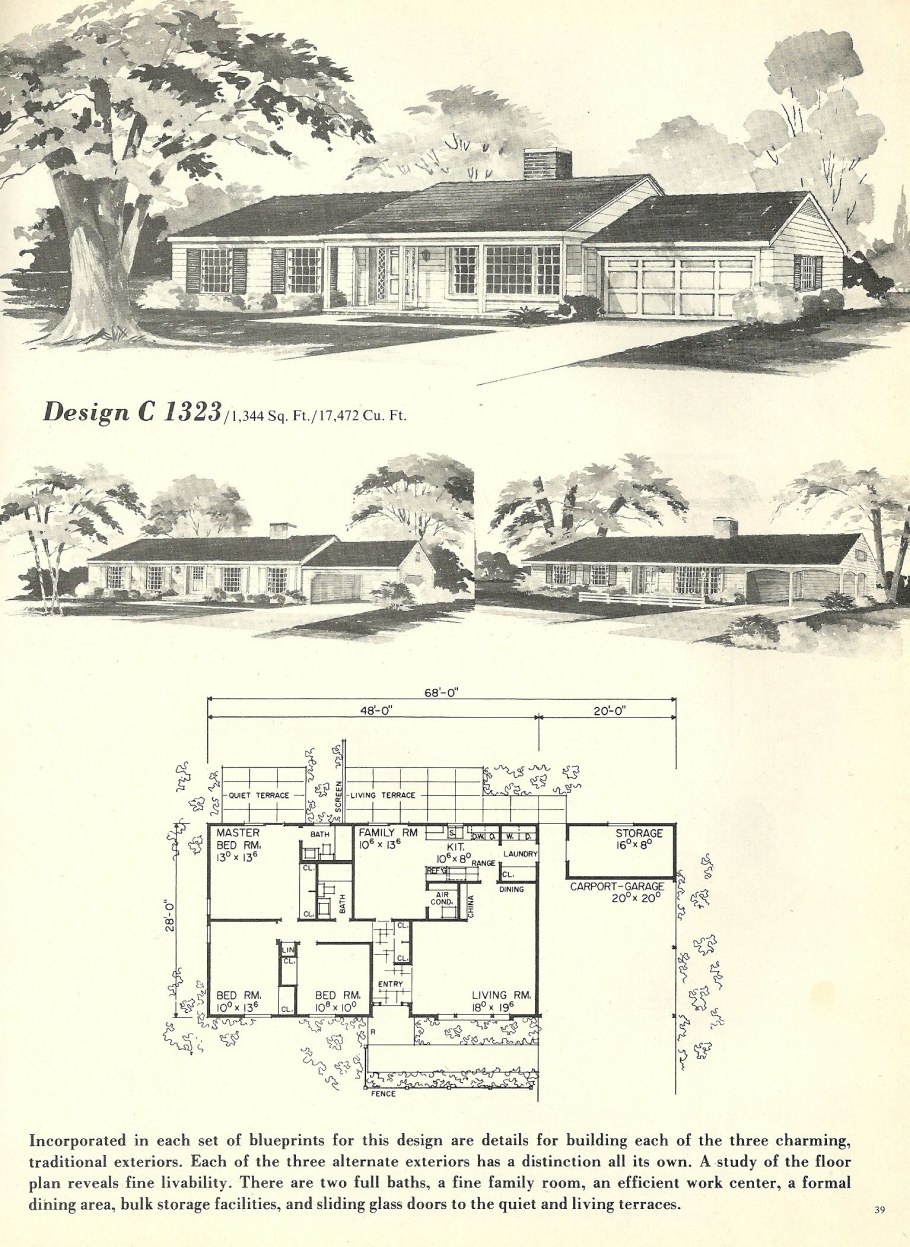 Планировка одноэтажного дома буквой п