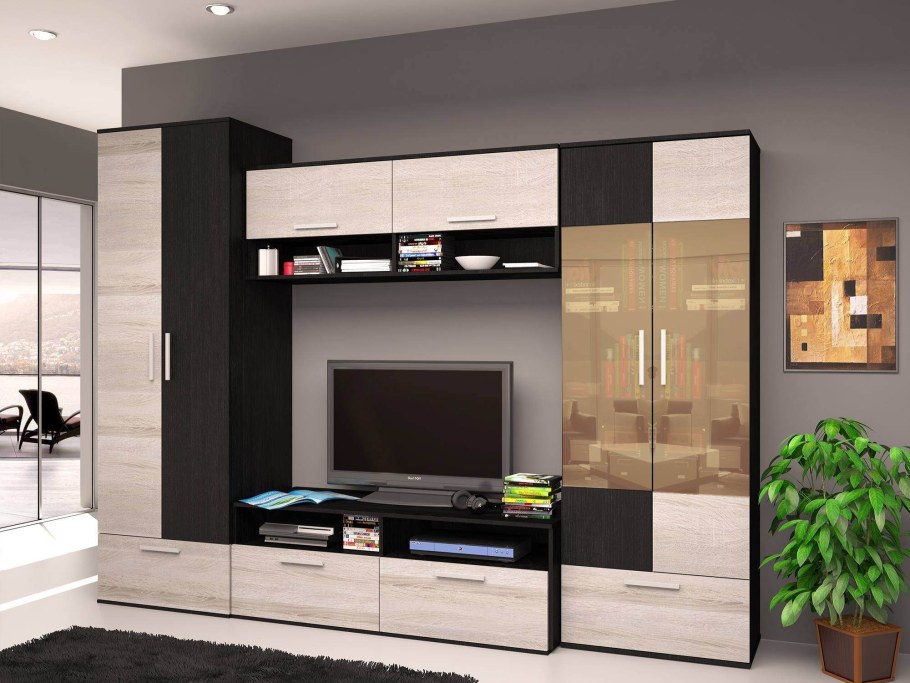 Стенка в гостиную Денвер венге