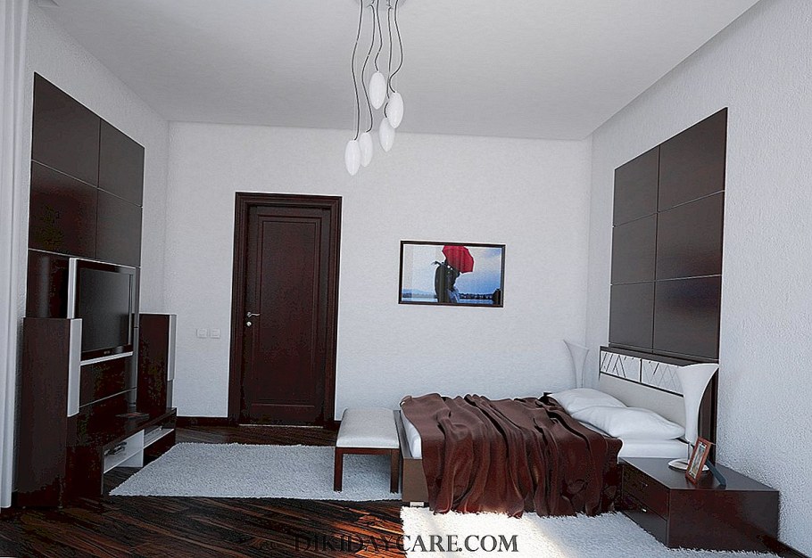 Светлые стены темная мебель