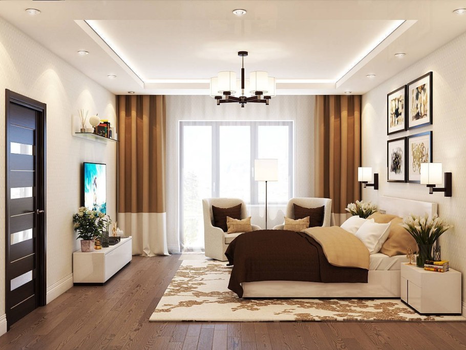 Гостиная в теплых тонах