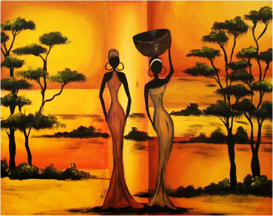 Африканская Силуэтная живопись