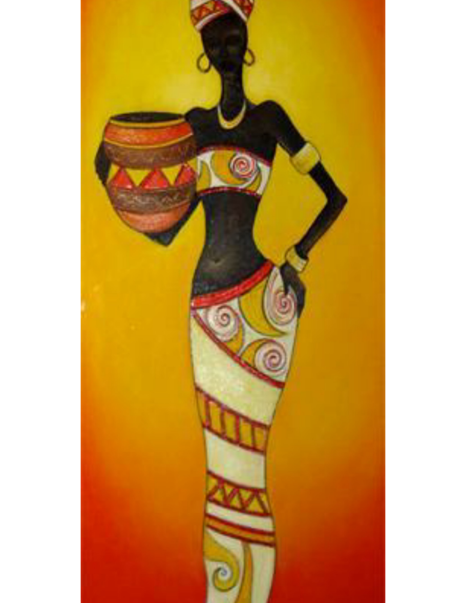 Африканка с кувшином на голове