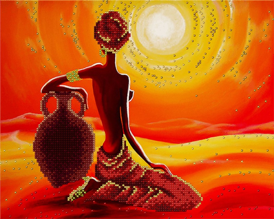 Африканка с кувшином живопись