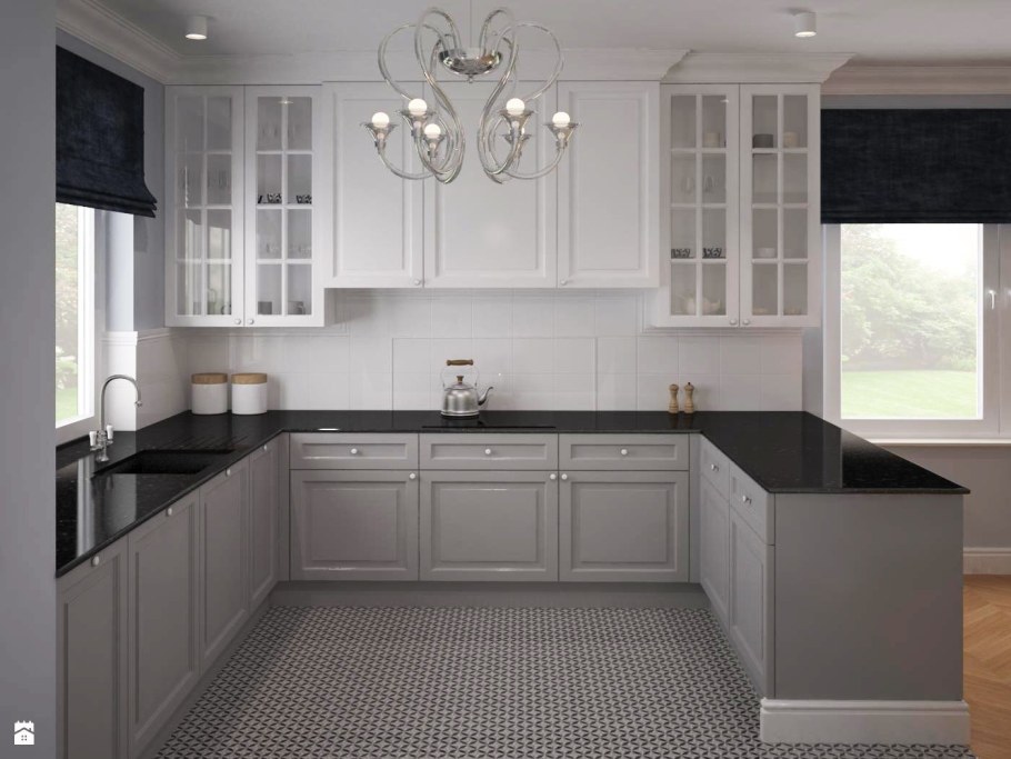 Кухня икеа Будбин белая с темной столешницей