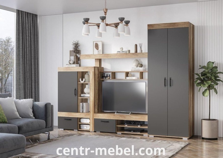 Стенка Анталия-2 Горизонт сонома белый софт