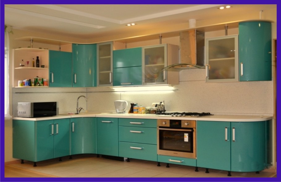 Кухня в бирюзовом цвете