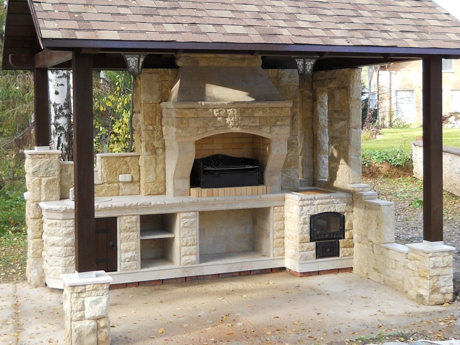 Печь-барбекю для беседки