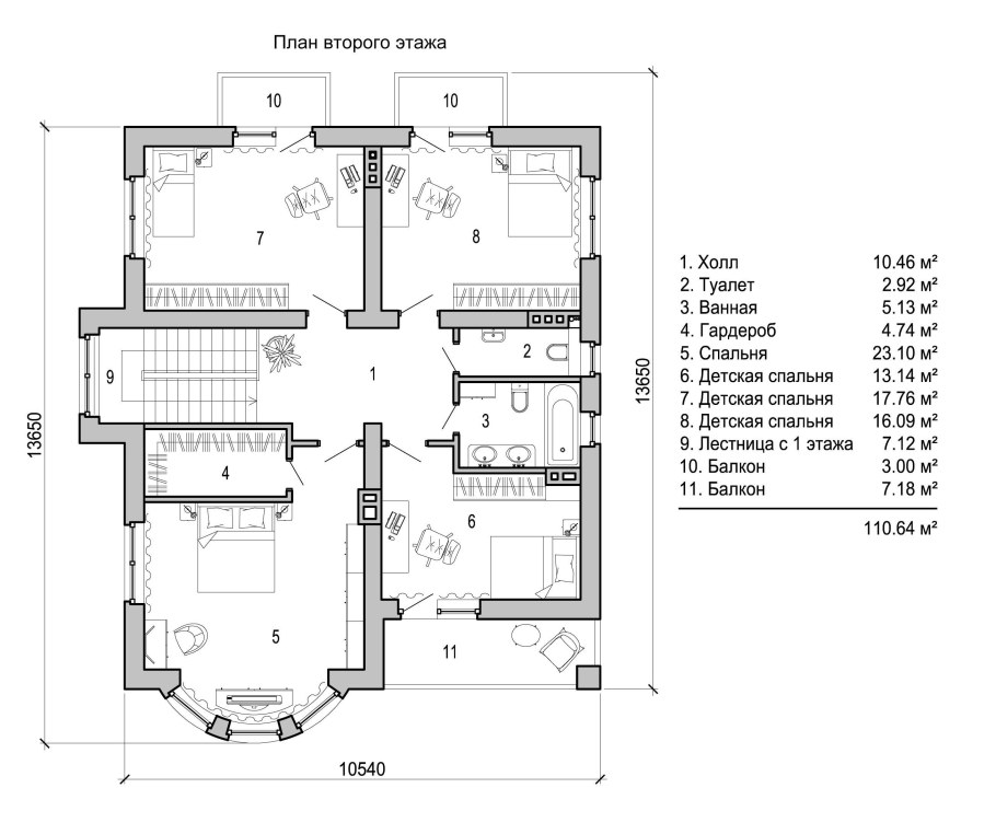 Чертеж дом 2 этажа