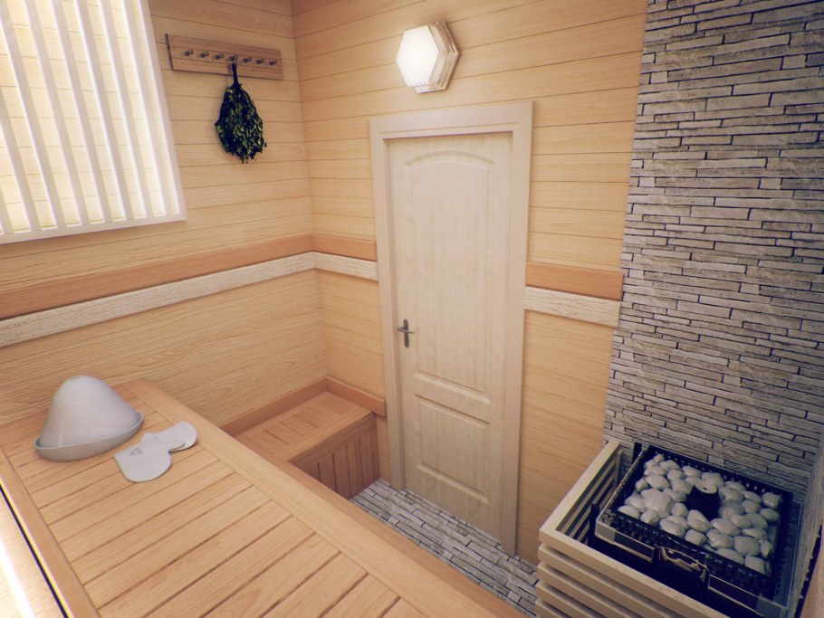 Баня бочка внутри