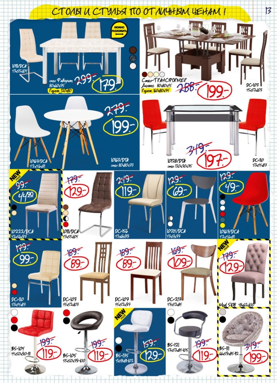 Много мебели стол и стулья для кухни