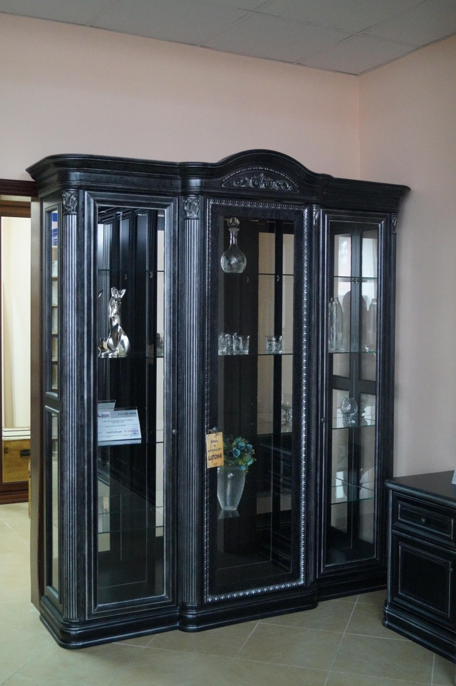 Сомово, шкаф (витрина высокая 4-дверная) радиусная