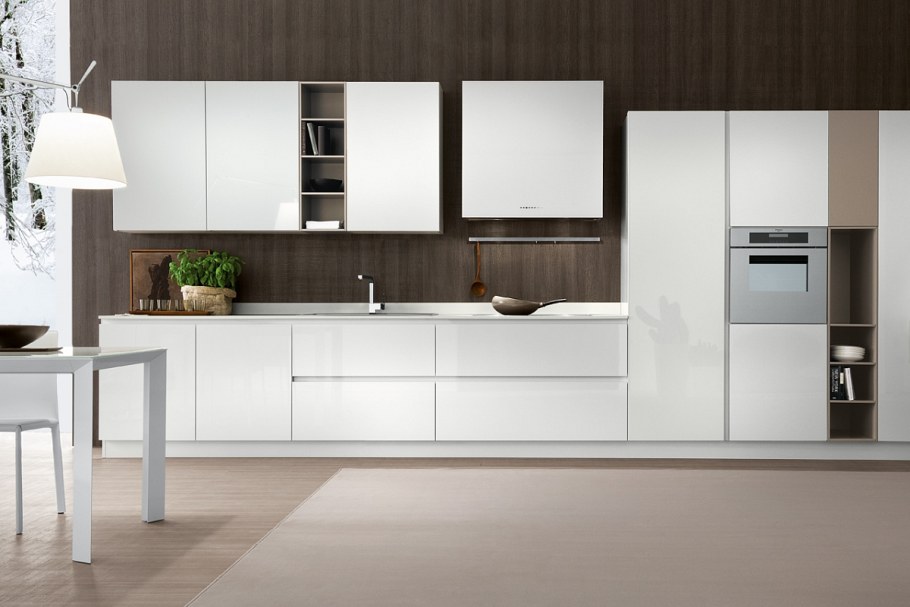 Кухня с интегрированными ручками