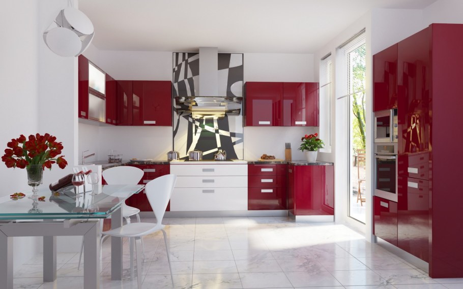 Бордовая кухня икеа