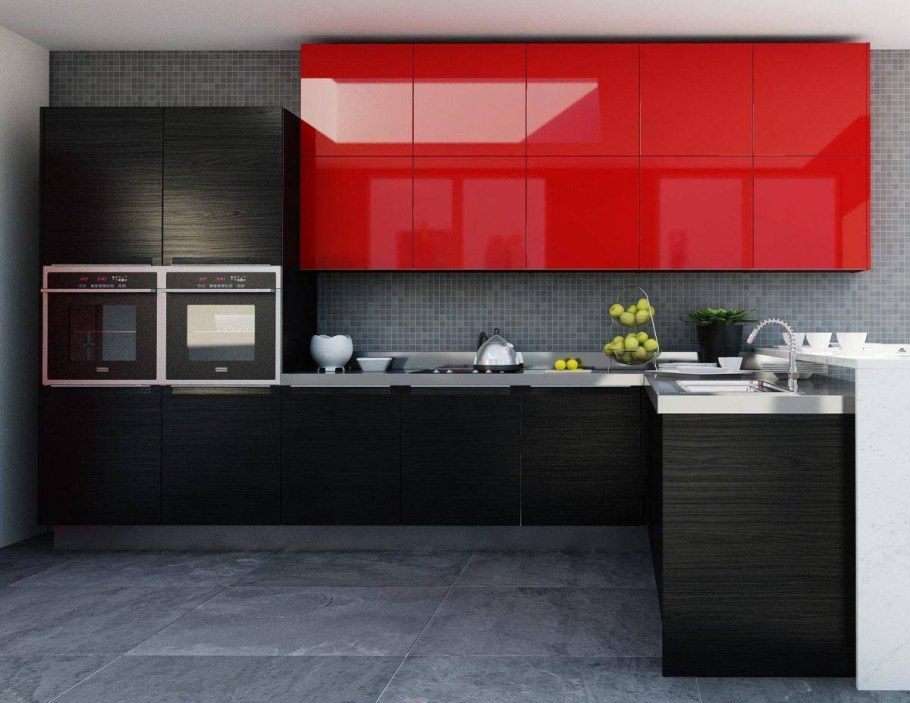 Красно черная кухня