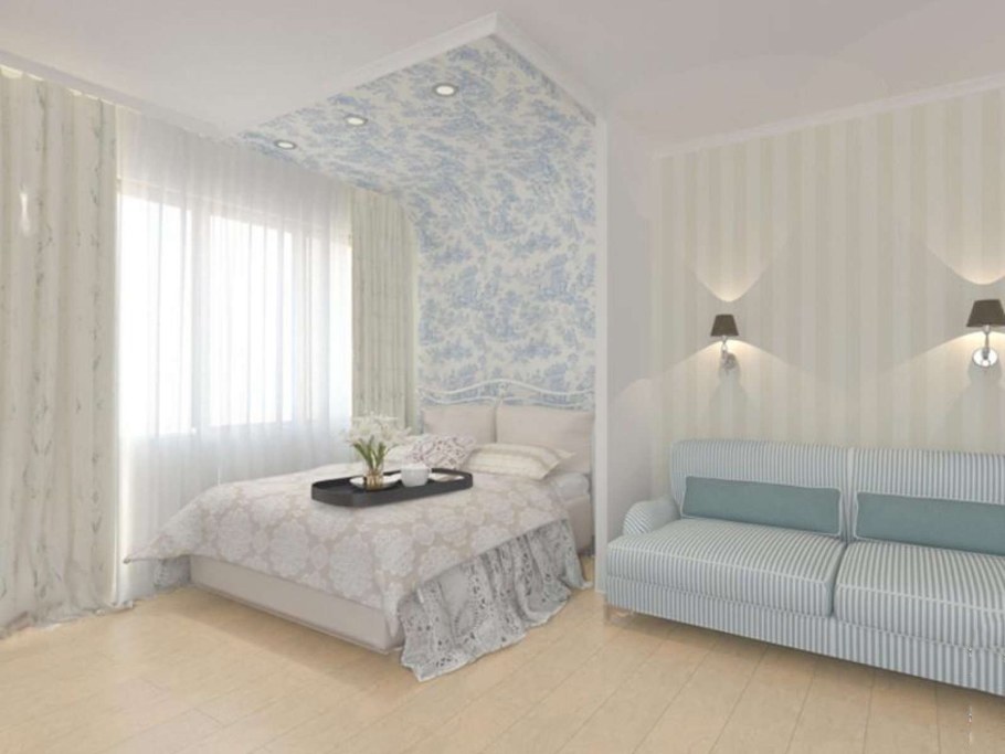 Спальня ниша в однокомнатной квартире