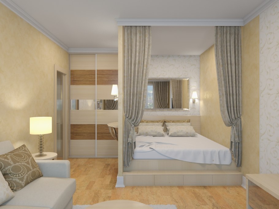 Студия 30 кв м планировка зонирование