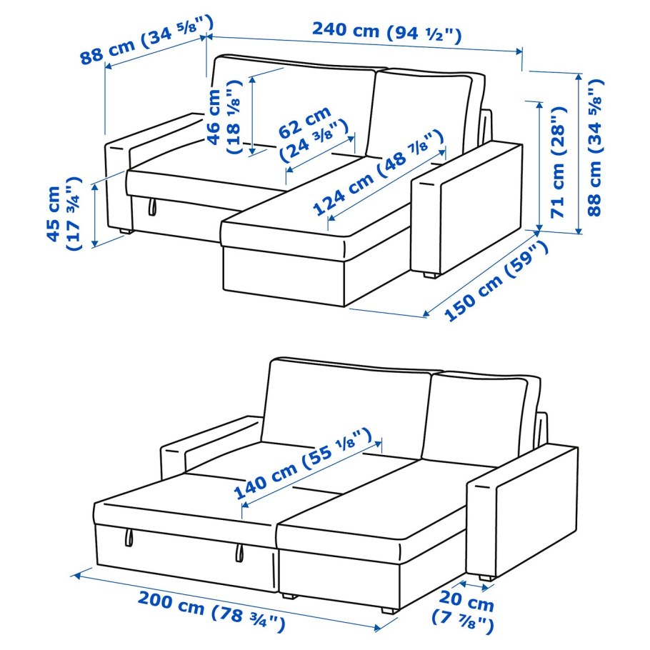 Диван монстад икеа Размеры
