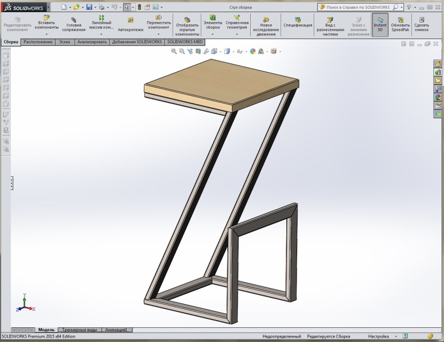 Табурет из профильной трубы 20 20 чертеж