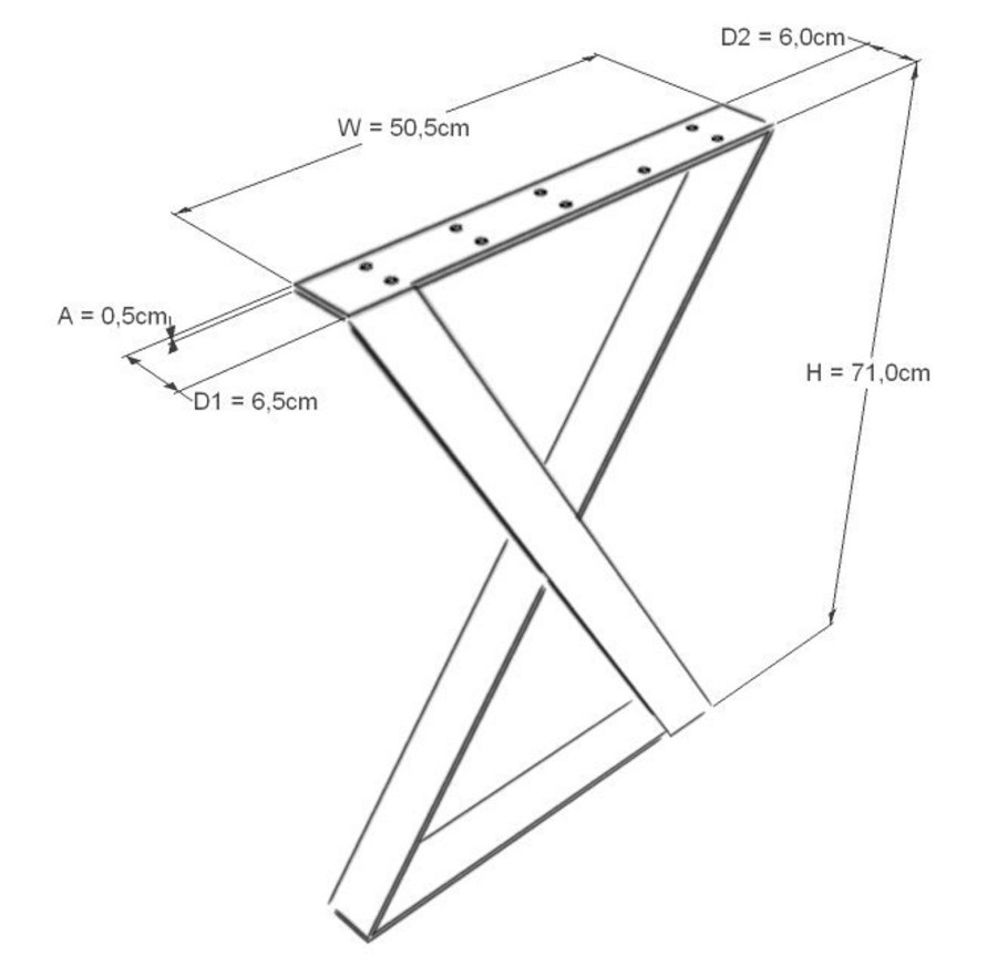 Опора стола - "Diamond 2" чертеж