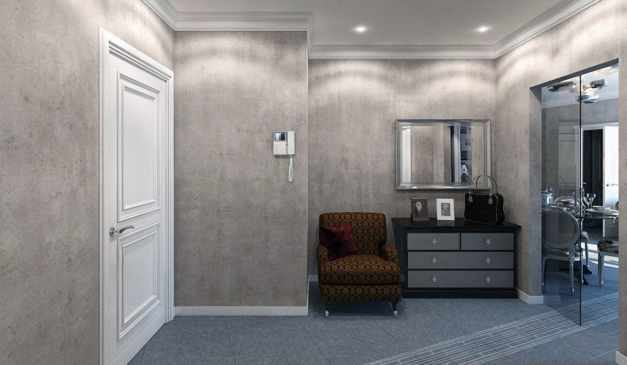 Венецианская штукатурка шелк коридор