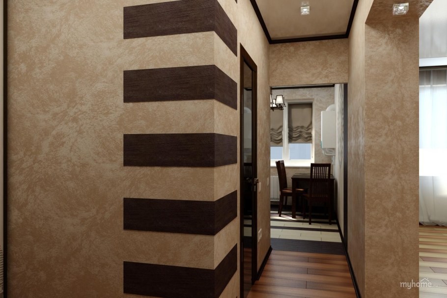 Декоративная штукатурка короед в коридоре