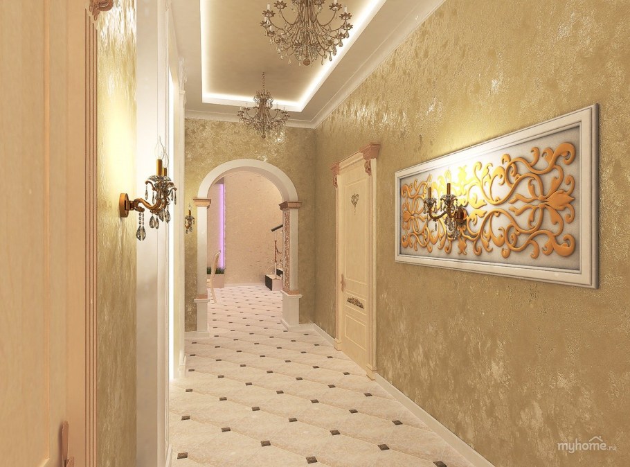 Декоративная штукатурка в коридоре