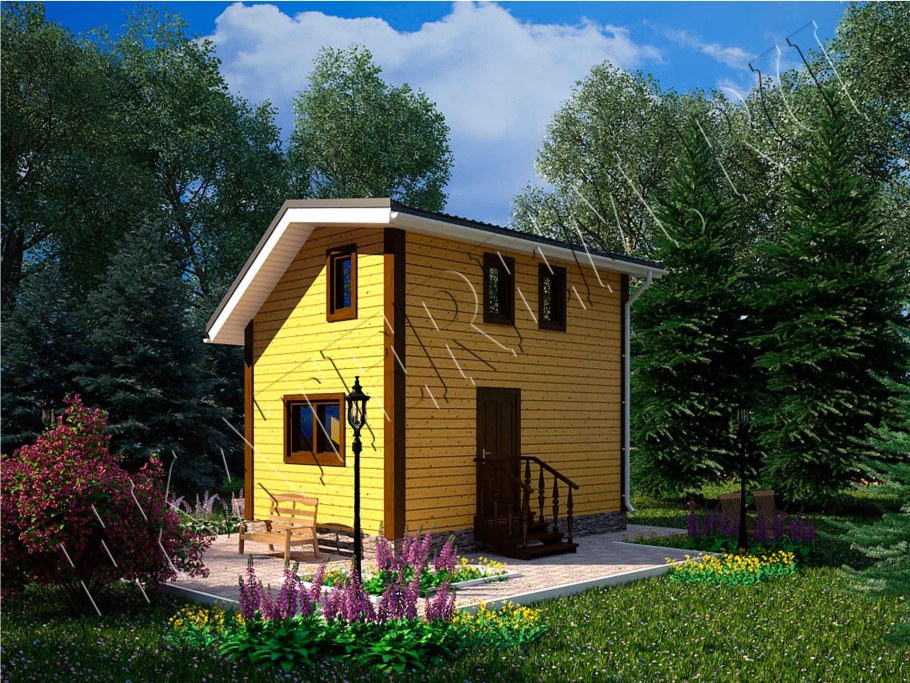 Двухэтажная баня 5х4