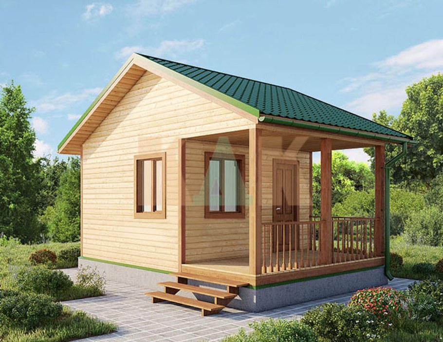 Баня 3 на 4 с верандой