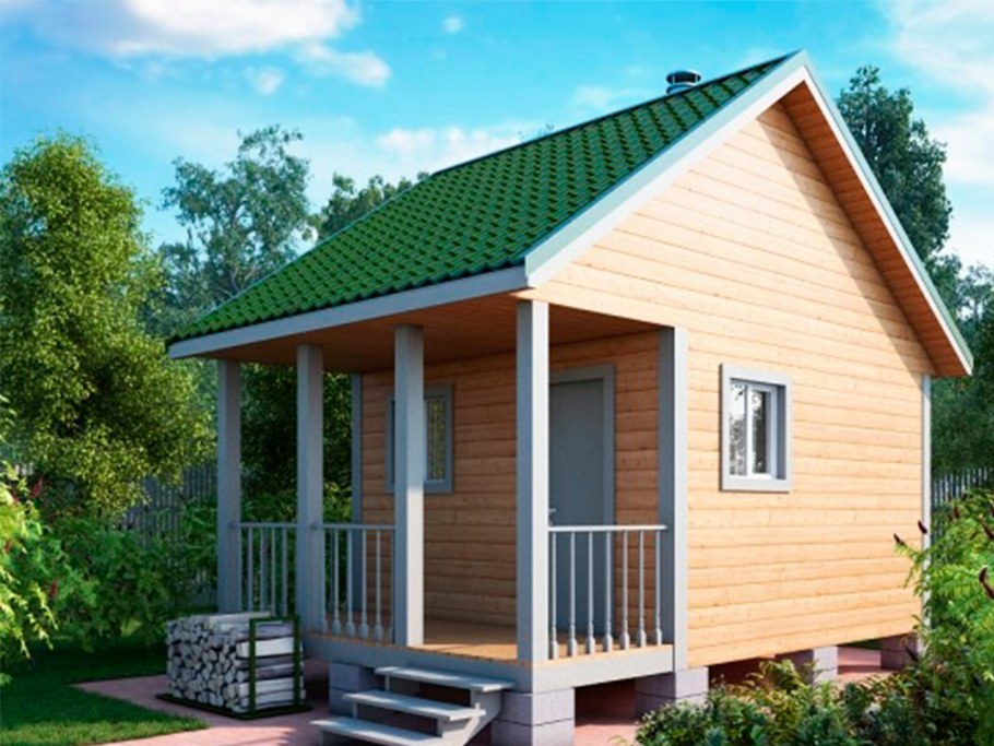 Бани из профилированного бруса 6х8 проект б 20