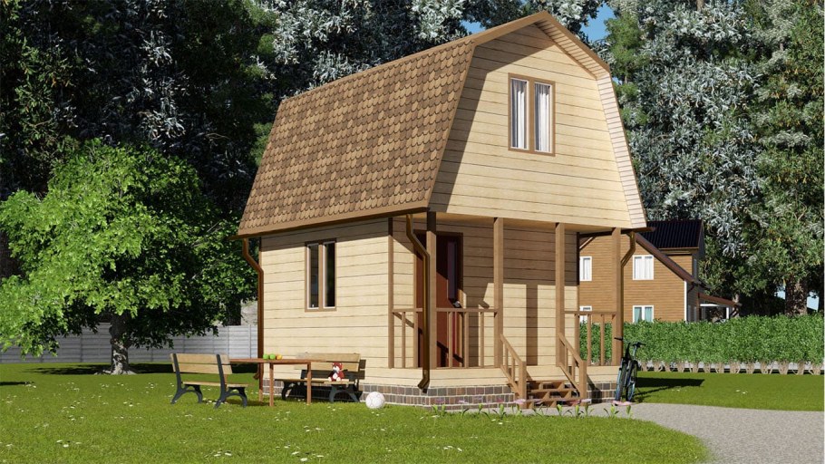 Дачный домик 4х5 двухэтажный