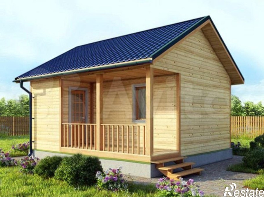 Каркасная баня 6на 5 с верандой