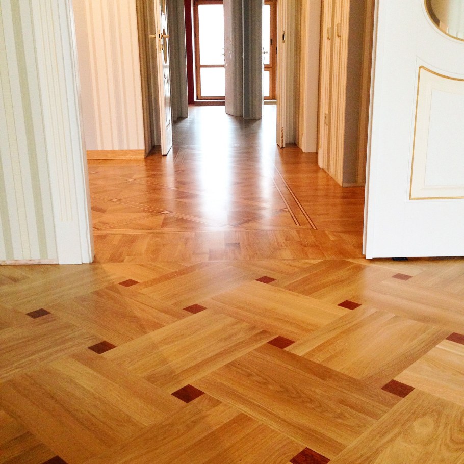 Паркет штучный дубовый укладка