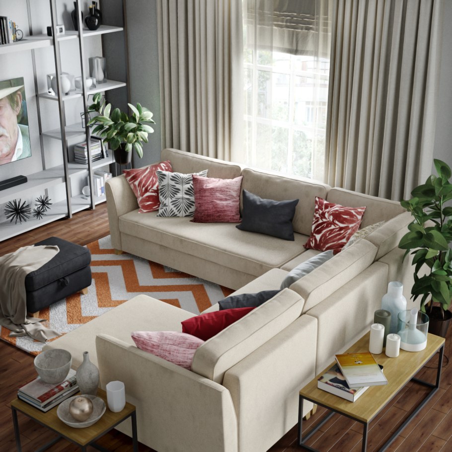 Угловой диван в интерьере