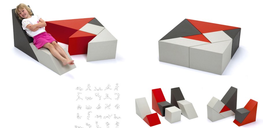 Скамейки в виде пазлов