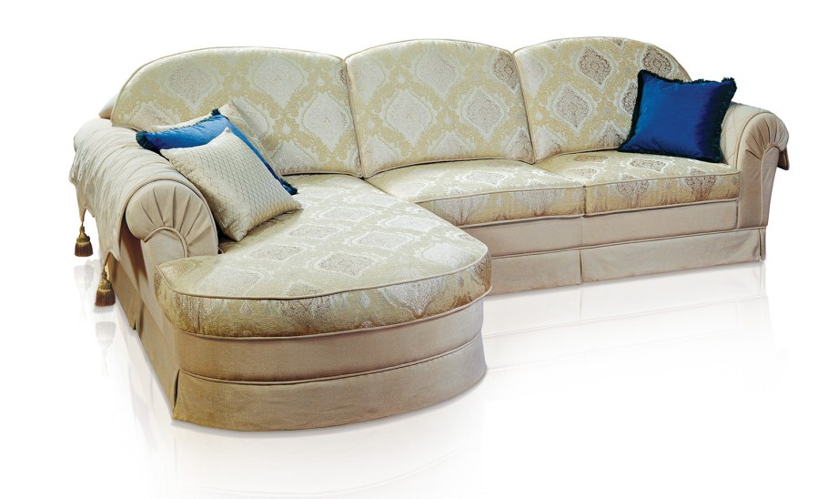 Угловой диван с закругленным углом