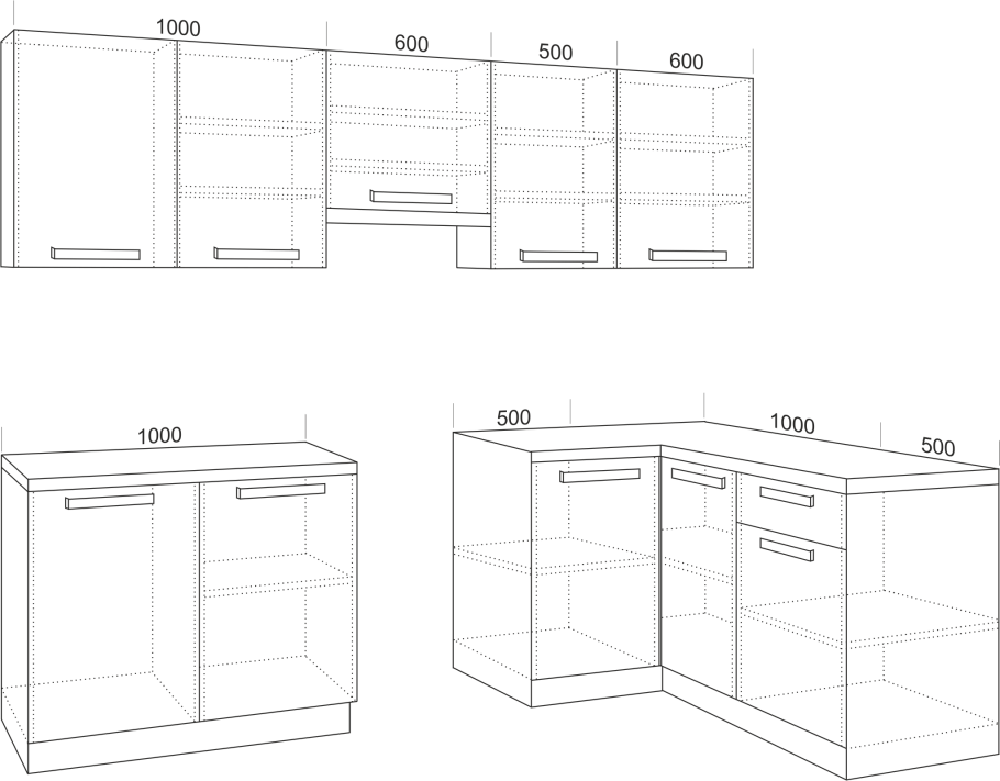 Развертка угловой кухни