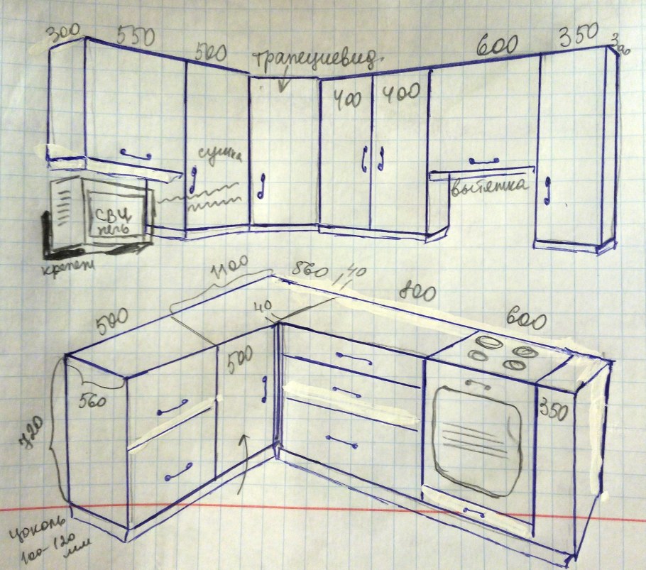 Угловая кухня чертеж с размерами (76 фото) » НА ДАЧЕ ФОТО
