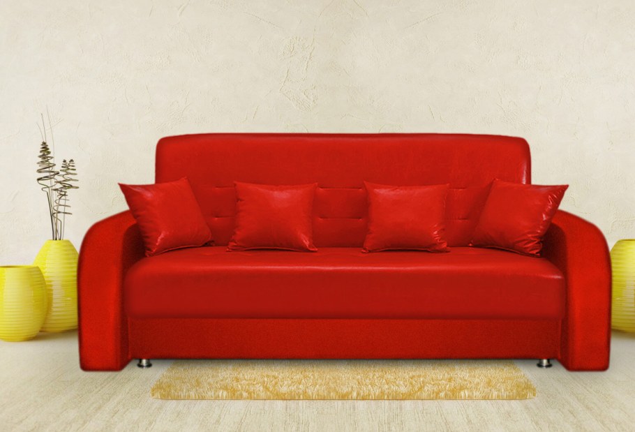 Диван книжка Престиж 120 (кожзам красный)