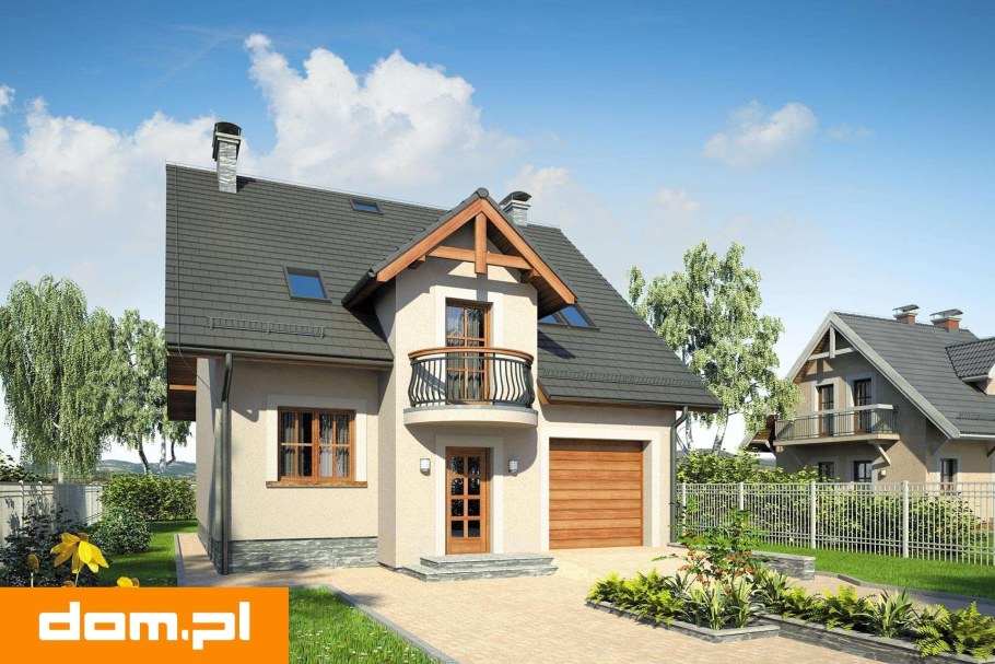 Дом с гаражом и балконом