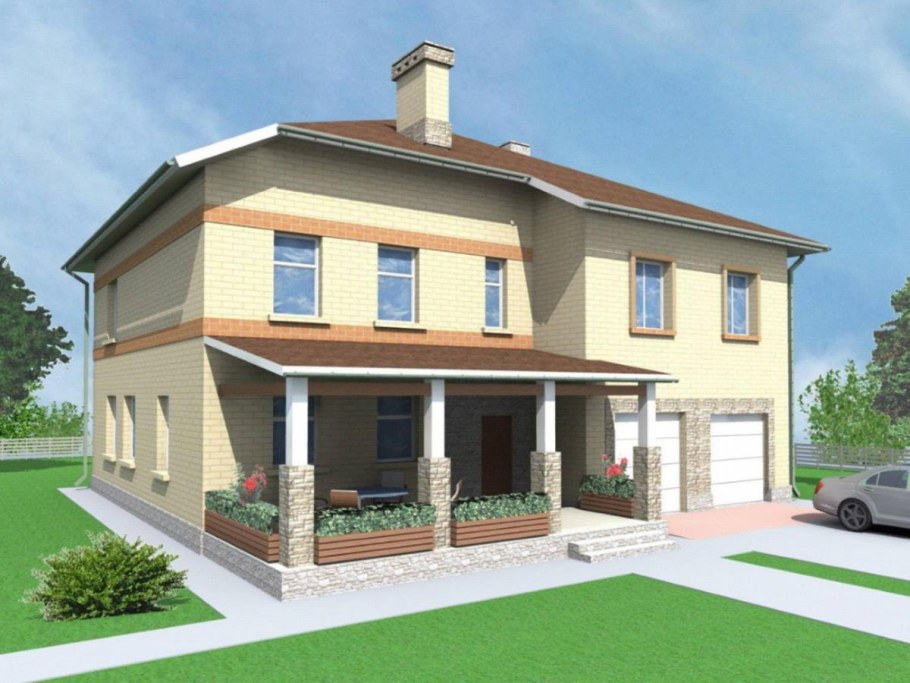 Двухэтажный дом 150кв 200кв с террасой