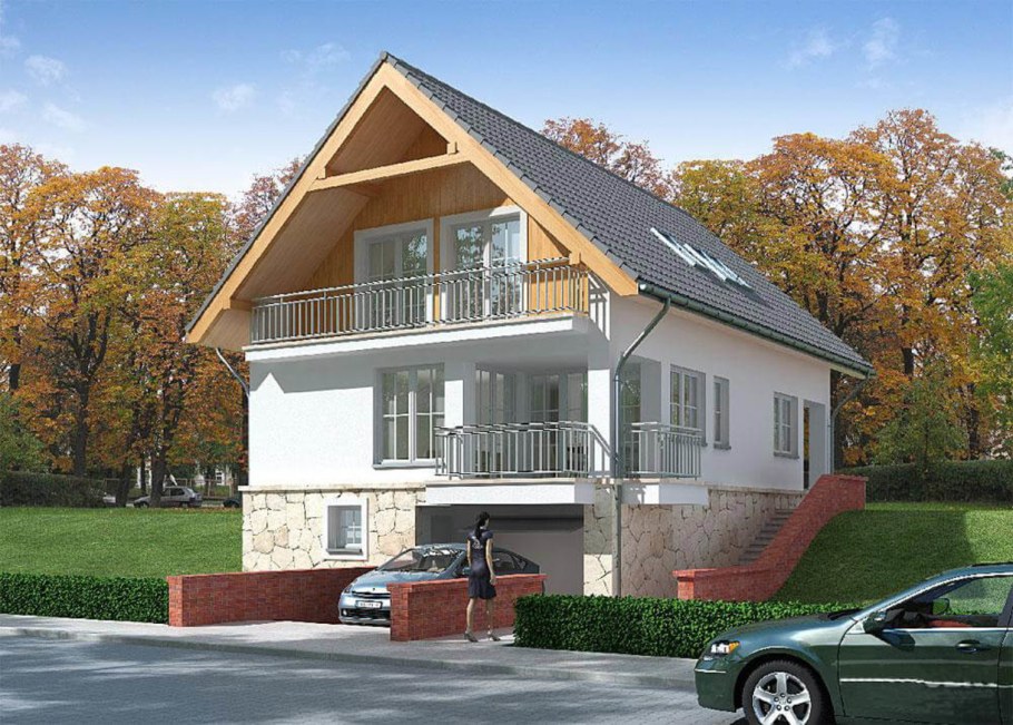 Дом 2 этажа с мансардой и гаражом
