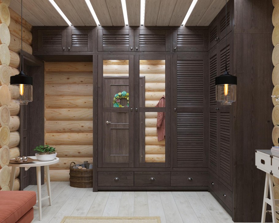 Шкафы в деревянный дом сруб