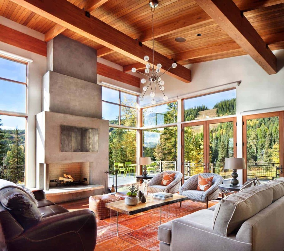 Современный интерьер кухни-гостиной 2022