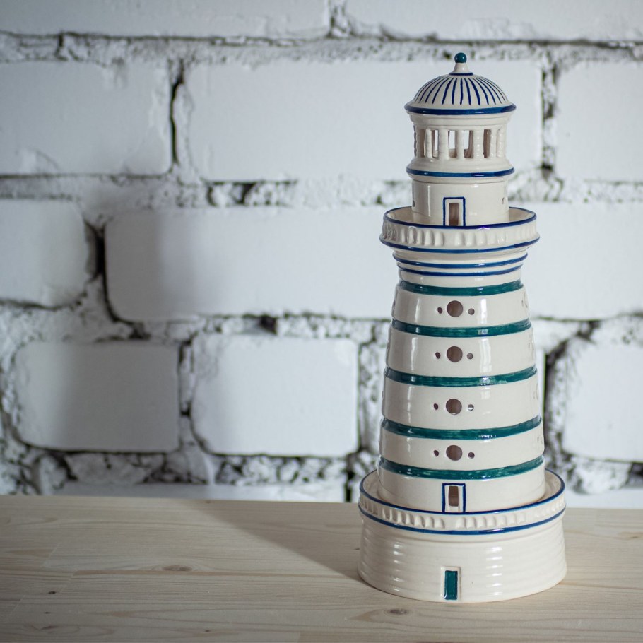 Seashop / предмет декора в морском стиле "Маяк" с led подсветкой 31 см, металл