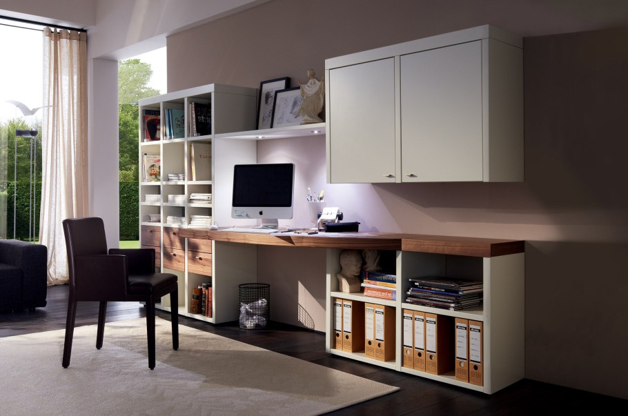 Стенка в гостиную с компьютерным столом