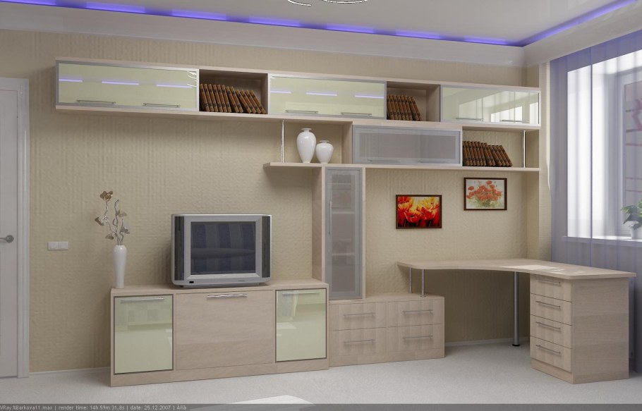 Мебельная стенка с компьютерным столом