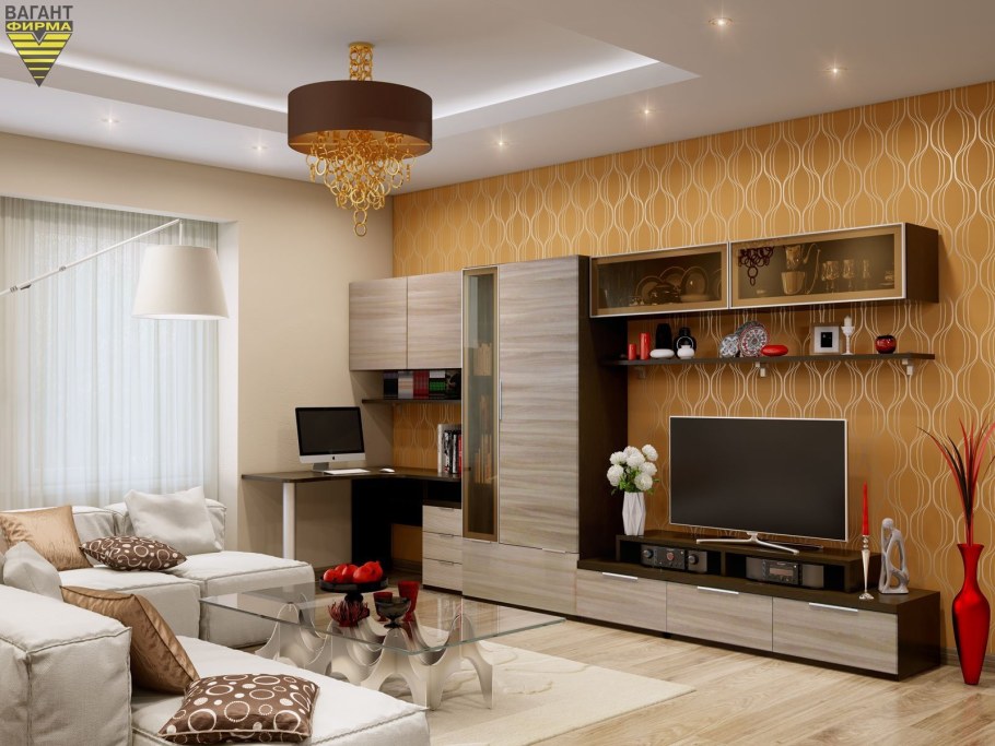 Гостиные с компьютерным столом