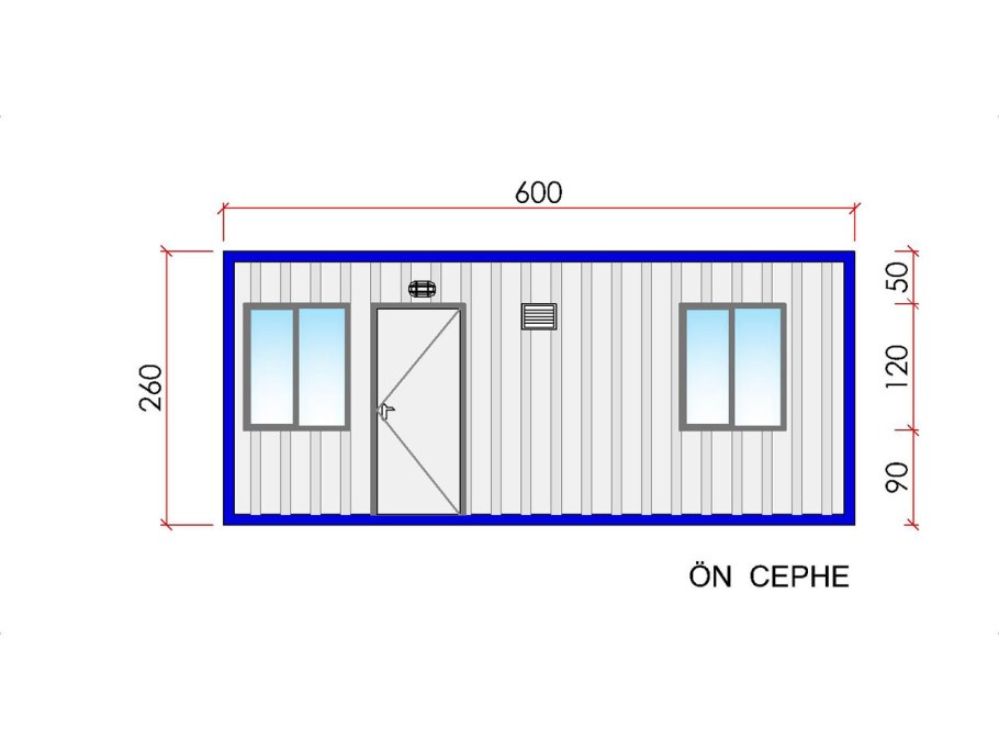 Чертеж бытовки 6х2.3