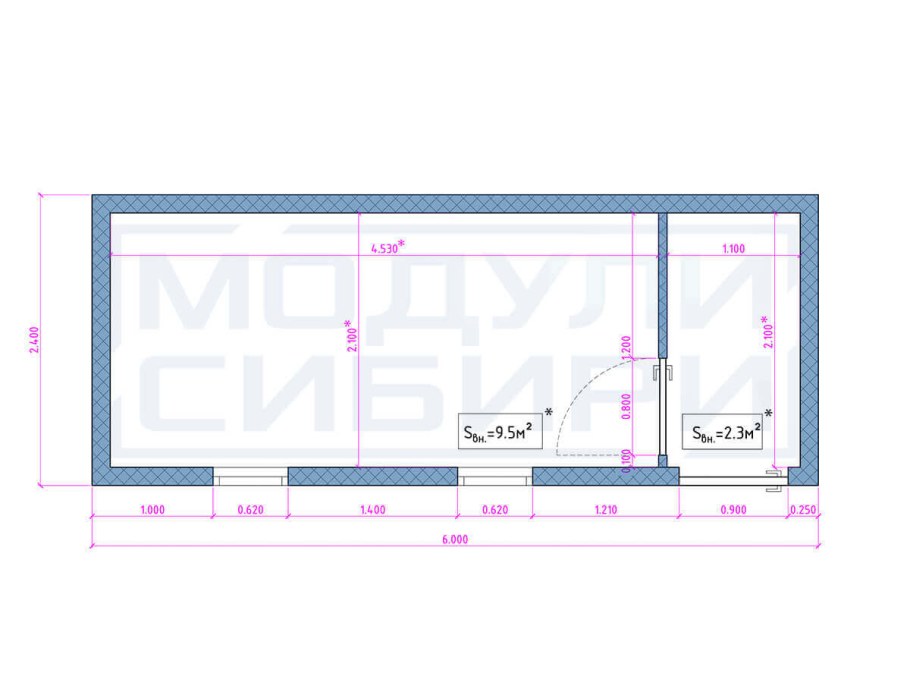 Бытовка каркасная 6х3 чертеж каркас